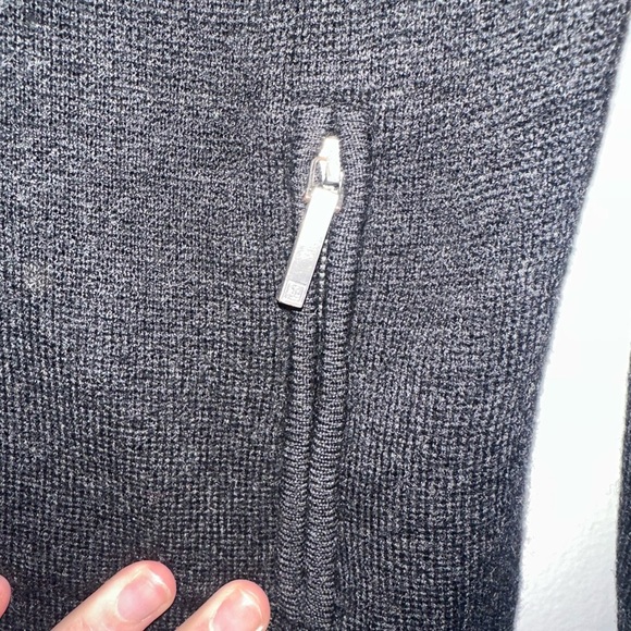 Ralph Lauren Black Sweater Zip Up 100 % Merino Wool Petite Size PP Cinch Elbow - Picture 5 of 6